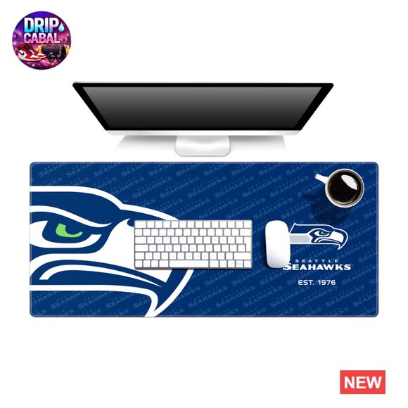 NFL Team Logo Desk Pad Office Sports Fan Decor Non-Slip Rubber Backing